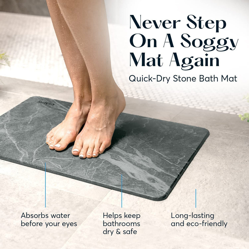 SUTERA tapis en usage devant douche illustrant sol sec et sécurité pied