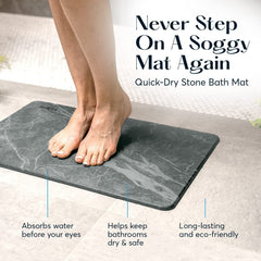 SUTERA tapis en usage devant douche illustrant sol sec et sécurité pied