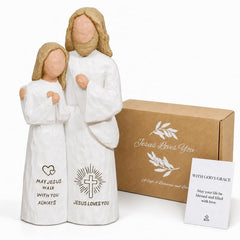 SUTIMAS figurine vue de face avec boîte cadeau souligne élégance et signification