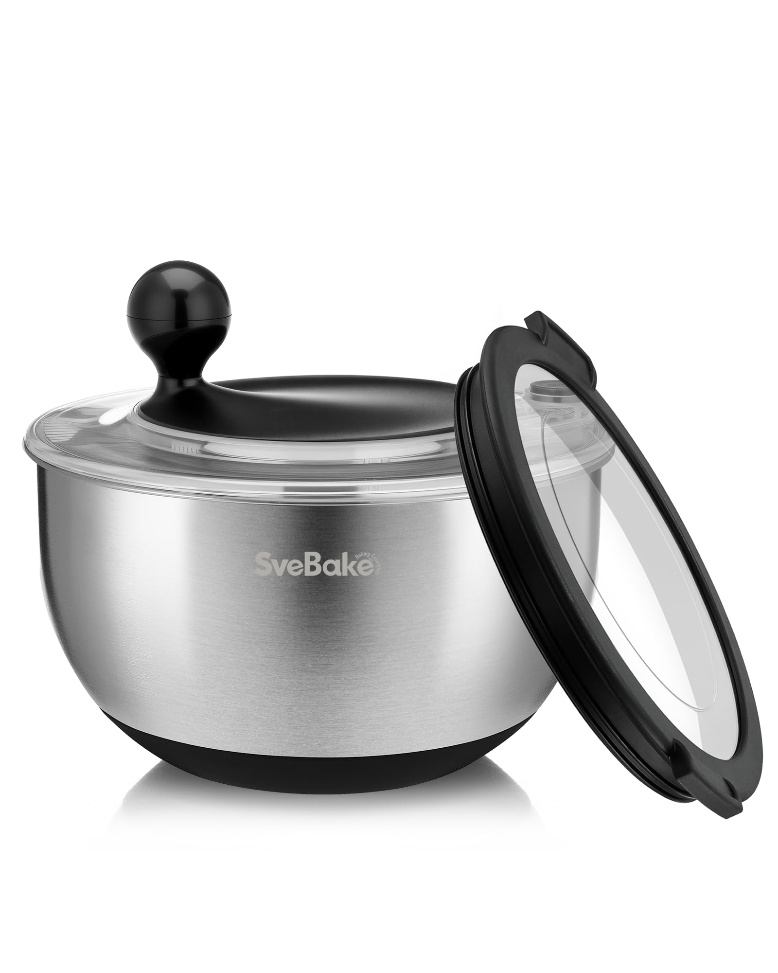 SveBake vue frontale essoreuse inox 5,3 QT gain de temps