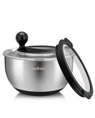 SveBake vue frontale essoreuse inox 5,3 QT gain de temps