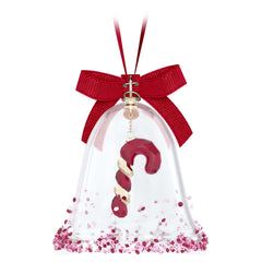 Swarovski détail du battant candy cane rouge avec rayures dorées, accent festif