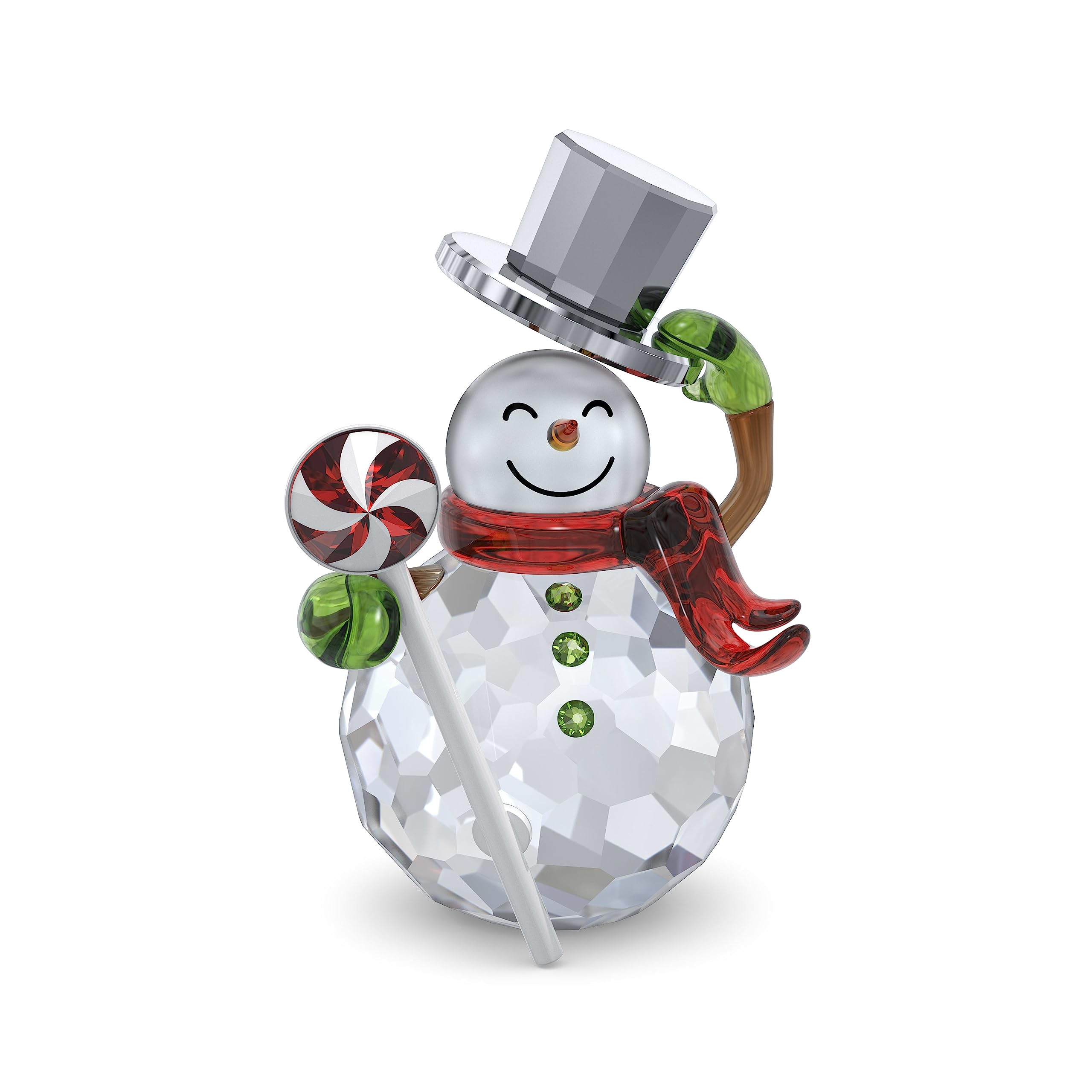 Swarovski bonhomme de neige face montrant l’éclat et l’élégance décorative