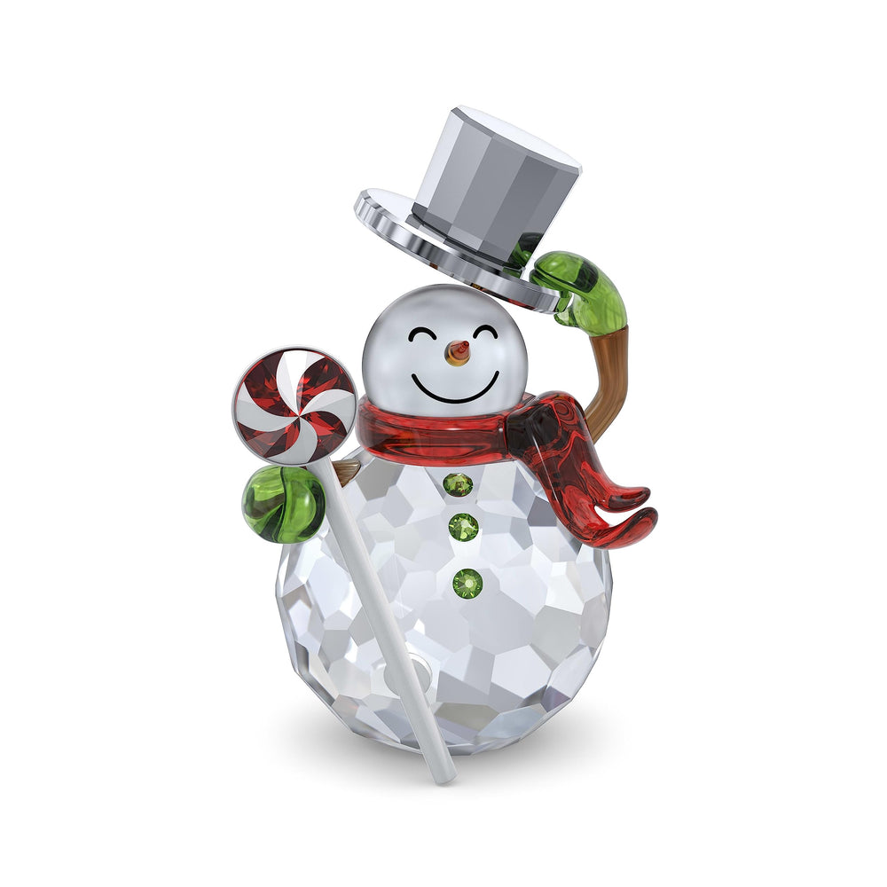 Swarovski bonhomme de neige face montrant l’éclat et l’élégance décorative