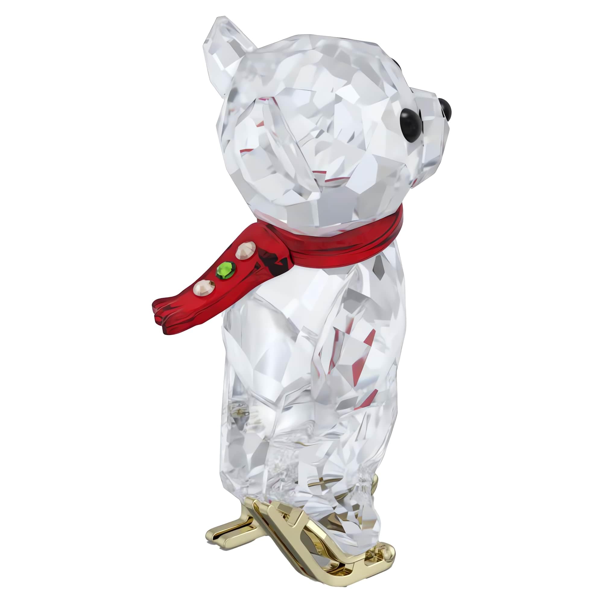 Swarovski Kris Bear côte à côte avec une règle pour visualiser la taille compacte