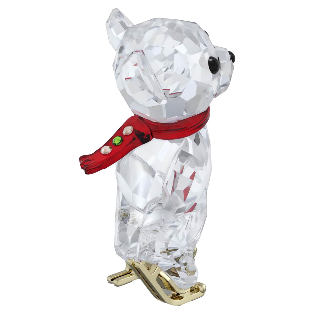 Swarovski Kris Bear côte à côte avec une règle pour visualiser la taille compacte