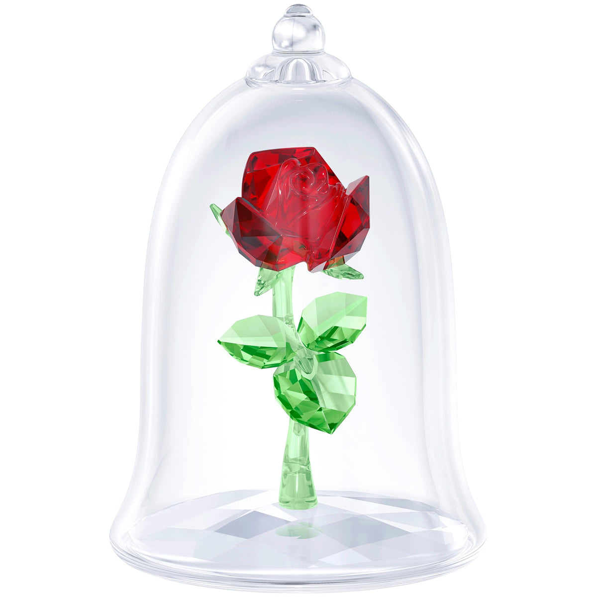 Swarovski figurine sous cloche montrant la rose, élégance décorative