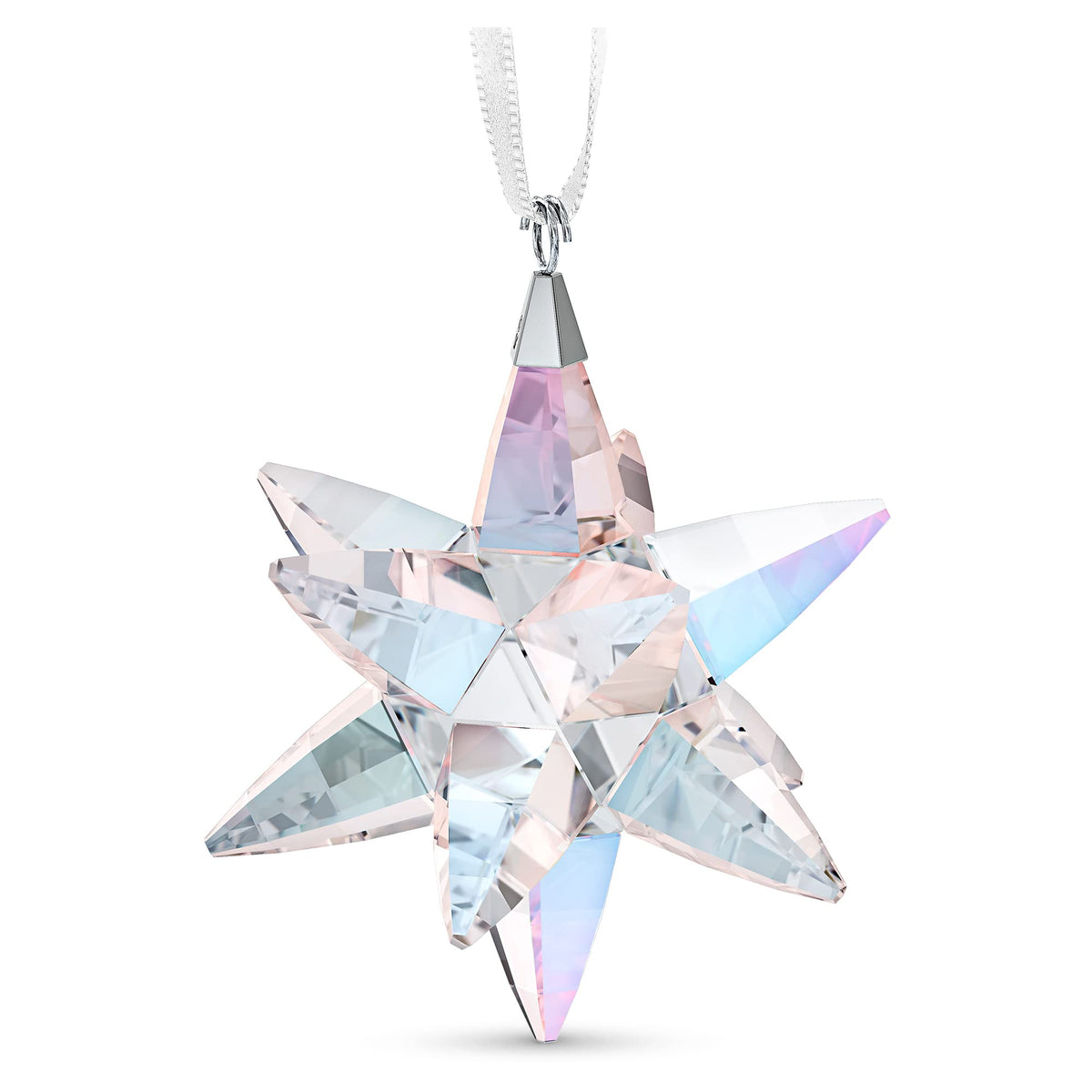 Swarovski vue de face de l'étoile multicolore montrant l'éclat décoratif