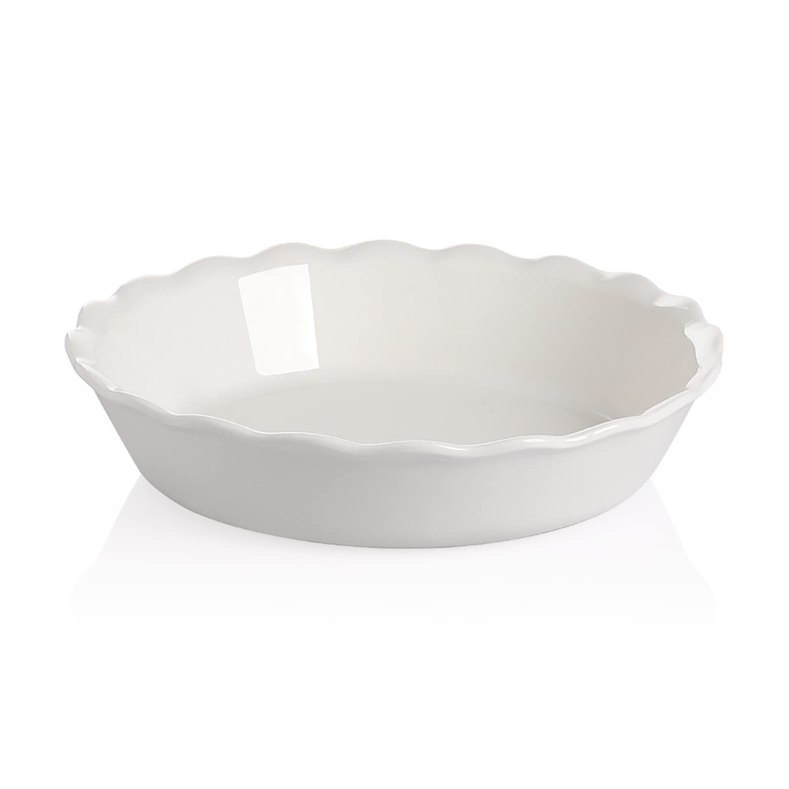 Sweejar plat à tarte face avant blanc montrant la forme et finition, parfait pour présenter