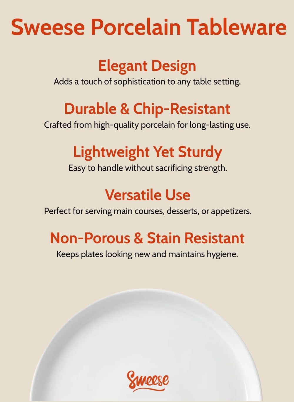 Sweese ensemble de six assiettes sur table pour service harmonieux