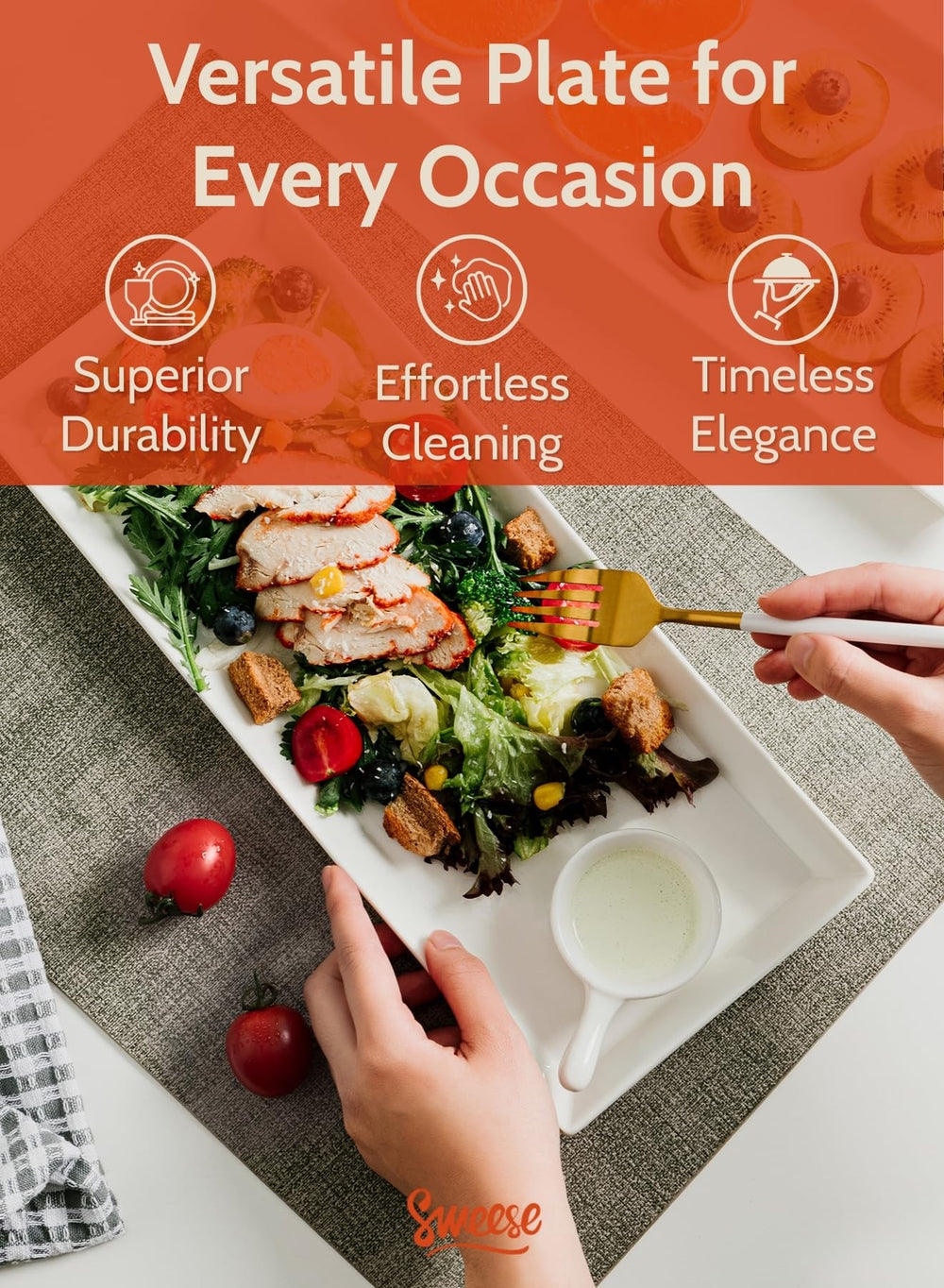 Sweese lot de quatre plats coordonnés, idéal pour événements et buffets