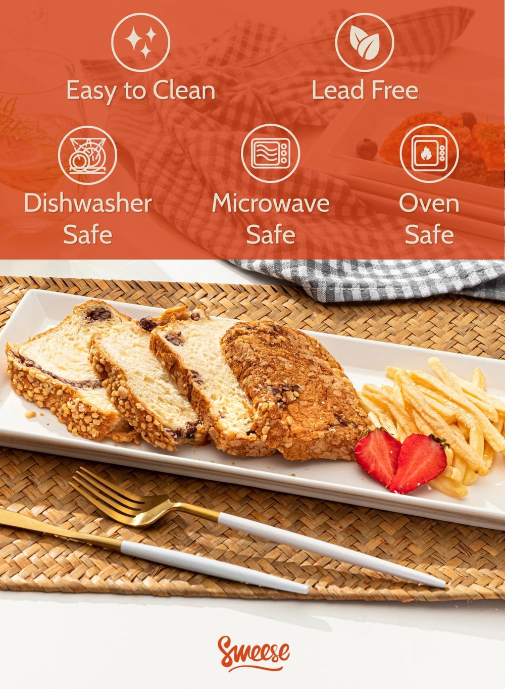 Sweese bord surélevé empêchant les aliments de glisser pour un service sûr