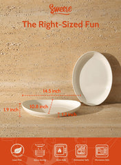 Sweese plat ovale vue plongeante montrant surface lisse et brillance