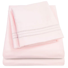 Sweet Home Collection emballage de la parure rose pâle montrant l'ensemble fourni et bénéfice qualité