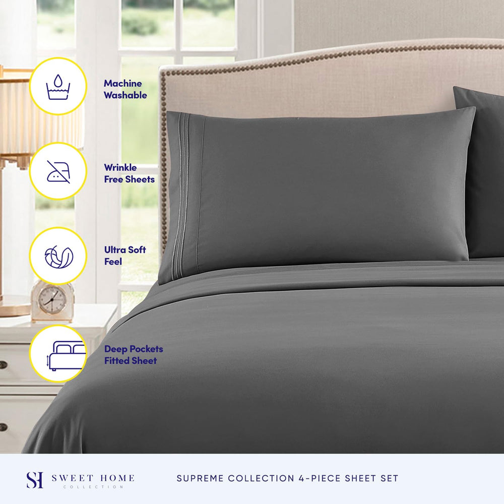 Sweet Home Collection drap‑housse élastique montrant maintien sûr sur matelas