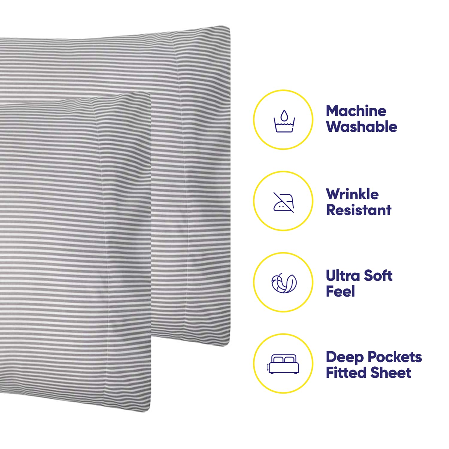 Sweet Home Collection draps en situation sur lit fait illustrant maintien continu