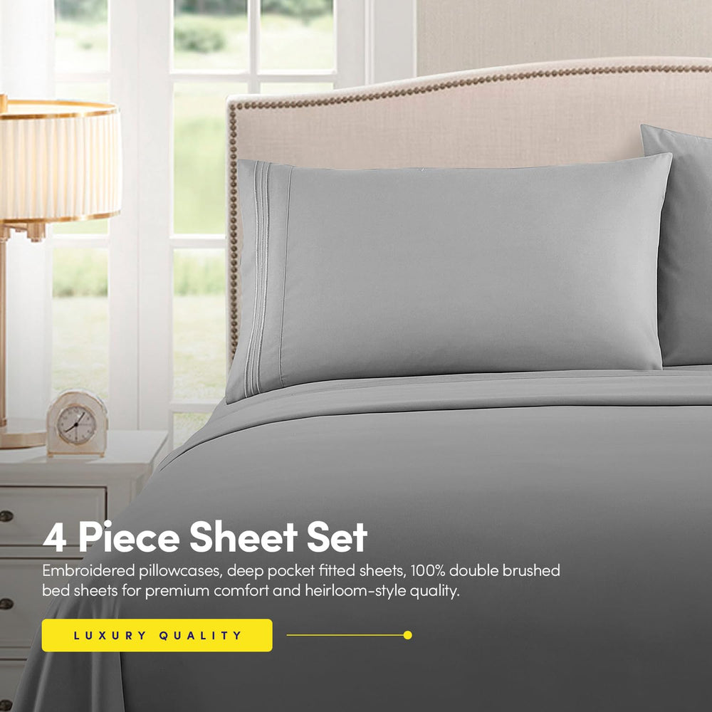 Sweet Home Collection taie avec broderie triple ligne ajoutant touche luxueuse