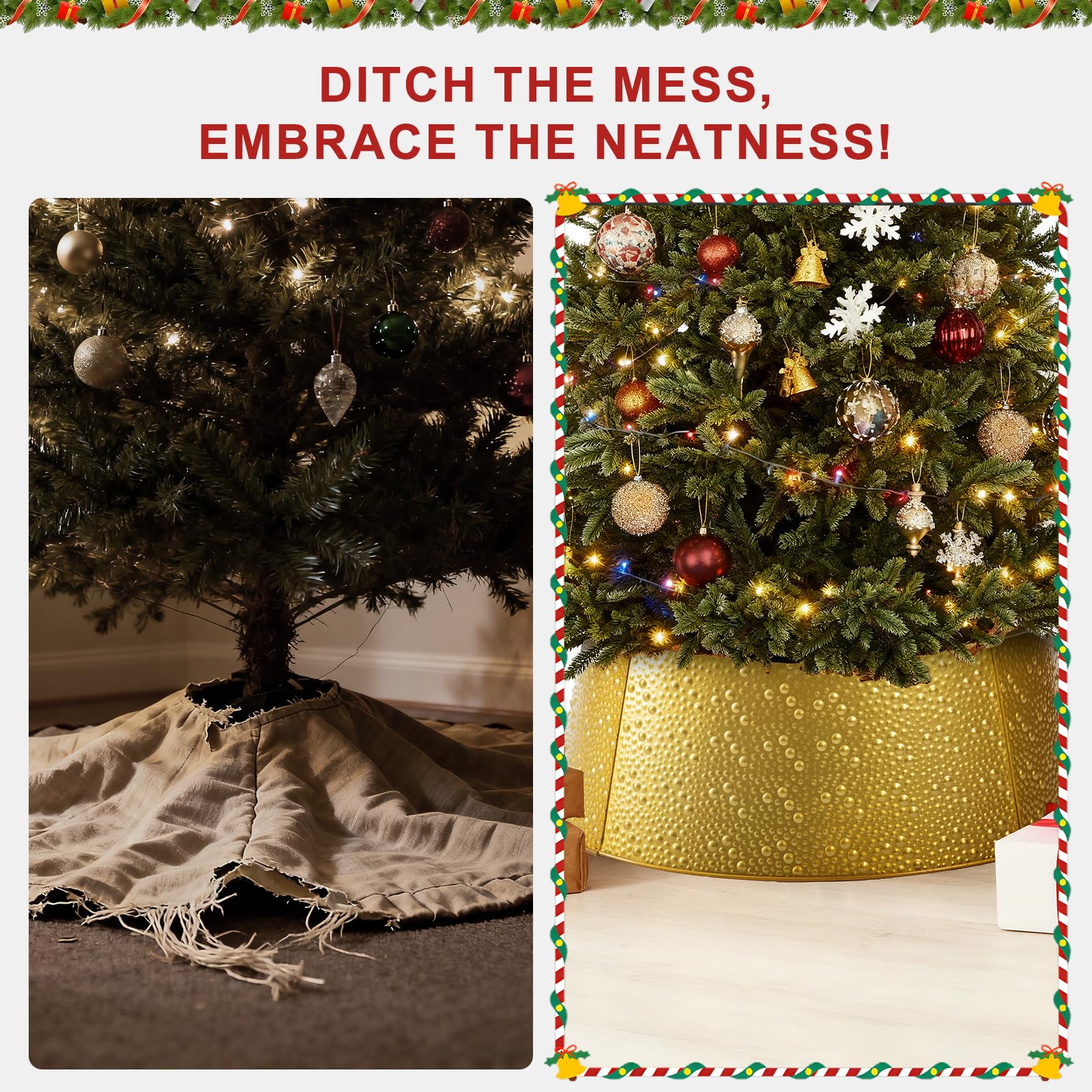 Sweetcrispy collier installé autour d'un sapin rend salon plus soigné
