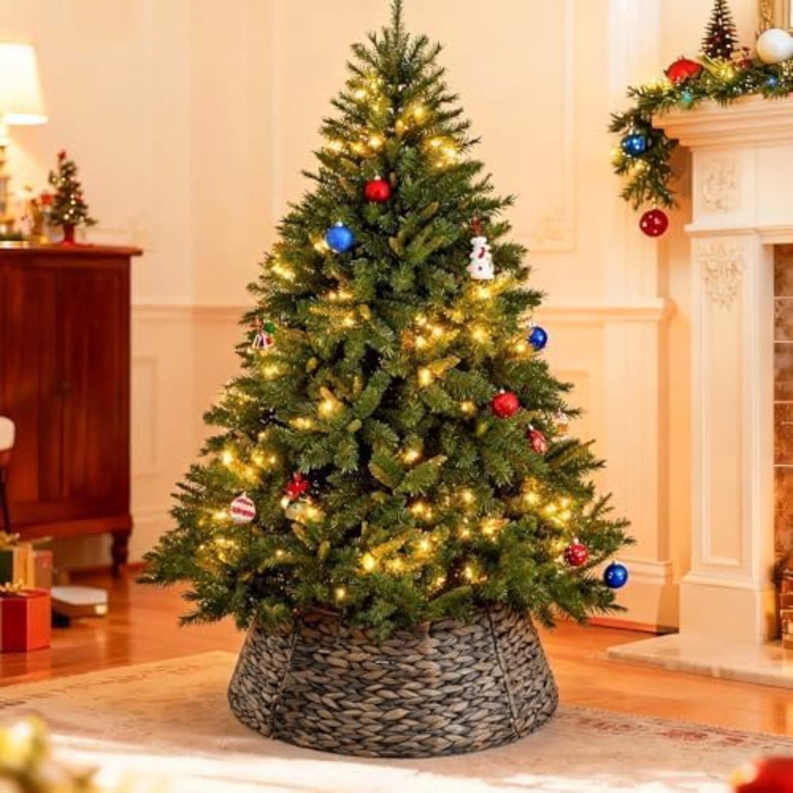 Sweetcrispy collerette en usage sous un sapin pour un rendu propre