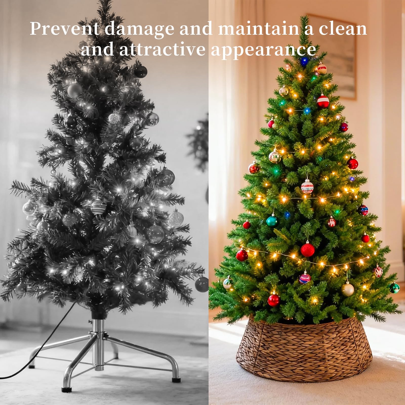 Sweetcrispy comparaison taille 24in devant support de sapin standard