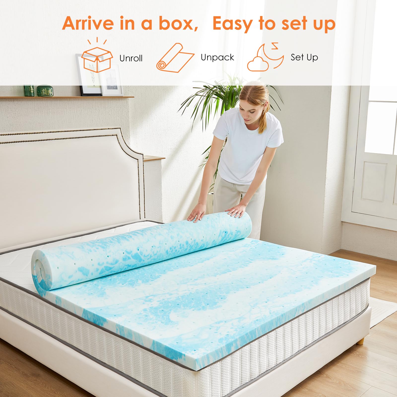 Sweetcrispy déballage du surmatelas, installation rapide et pratique