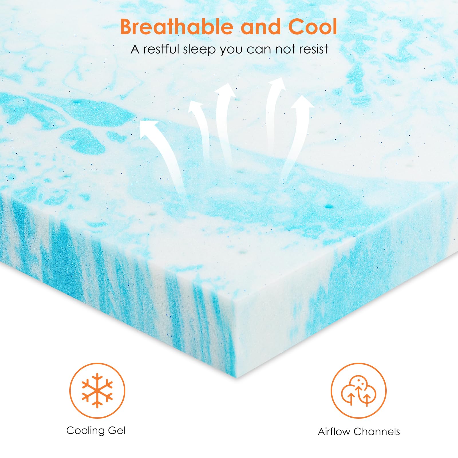 Sweetcrispy zoom sur gel infusé, dissipe la chaleur pour rester frais