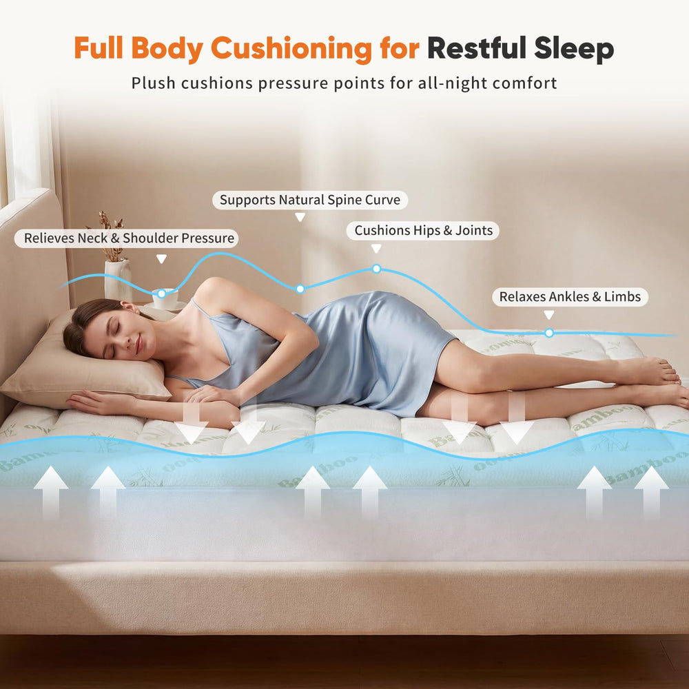 Sweetcrispy surmatelas posé sur un matelas king size pour améliorer le confort du lit