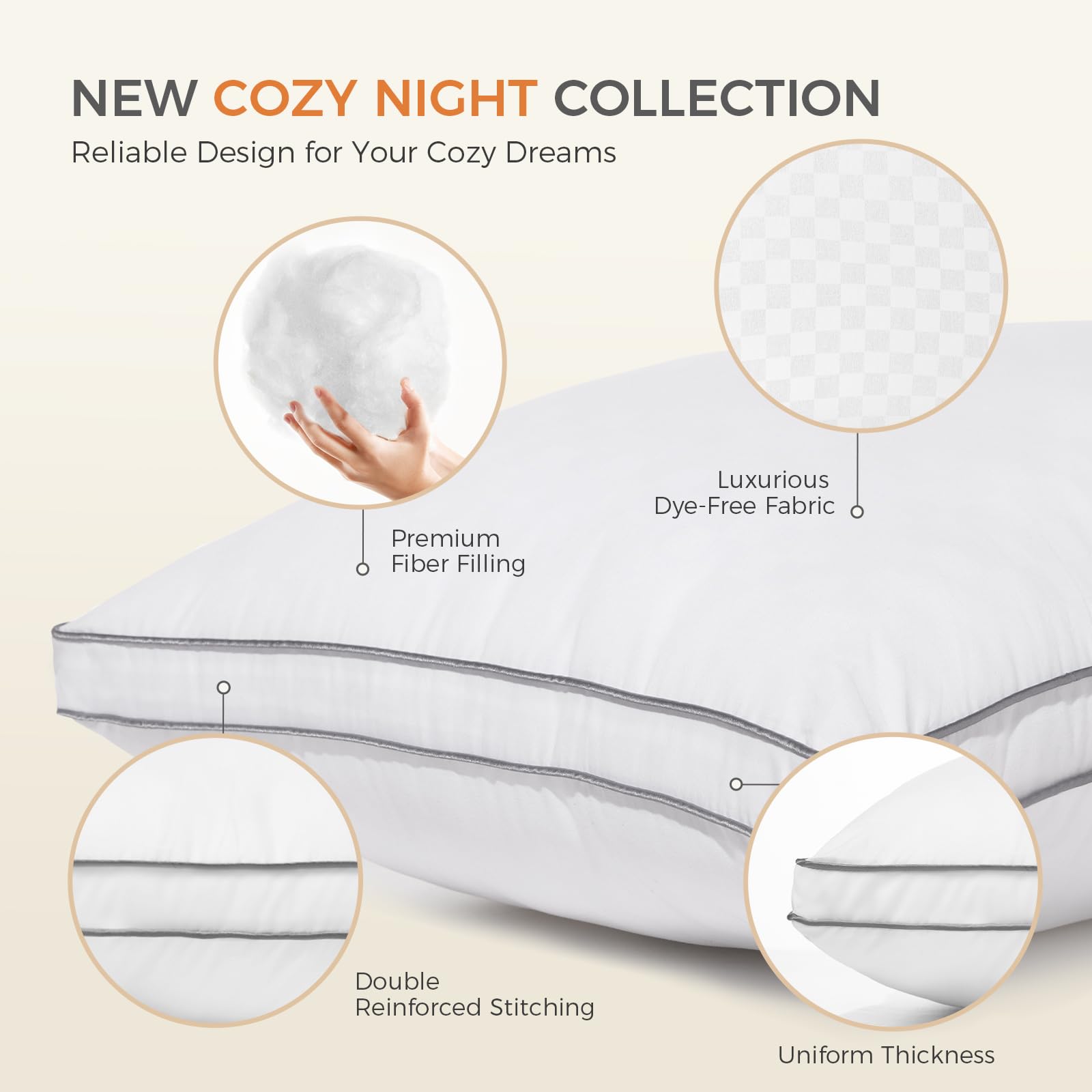 SweetNight oreillers en usage sur un lit double pour alignement cervical