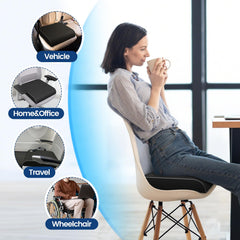 Coussin SweetSlubr installé sur une chaise de bureau, soutien et posture améliorés