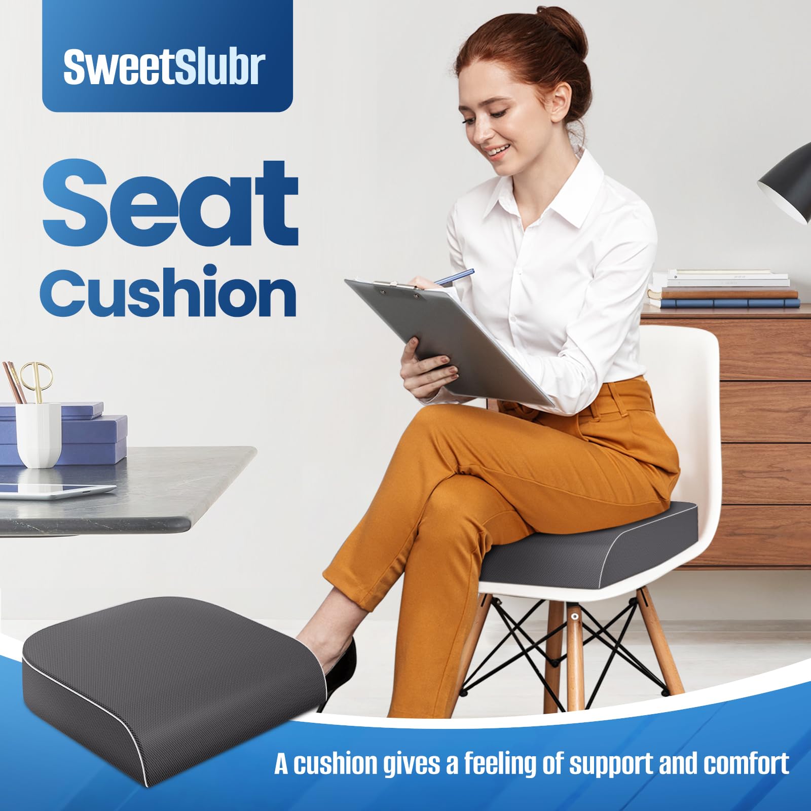 SweetSlubr coussin installé dans une voiture pour voyage confortable