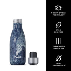 Bouchon et ouverture S'well Azurite Marble facilitant le remplissage et glace