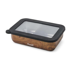 S'well boîte Bento Teakwood face avant, design élégant et transport facile
