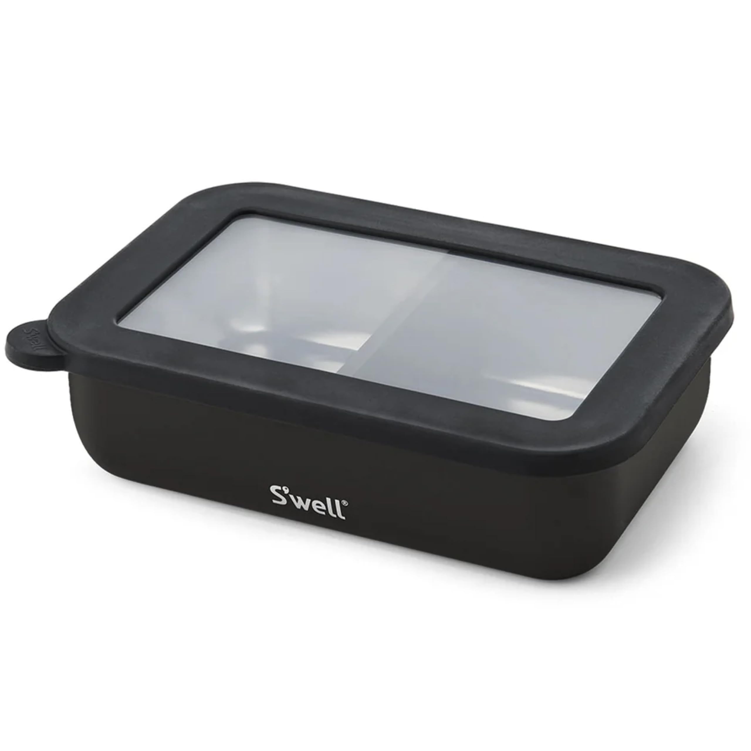 S'well Bento Box Onyx ouverte présentant la capacité et couvercle transparent, pratique pour transport