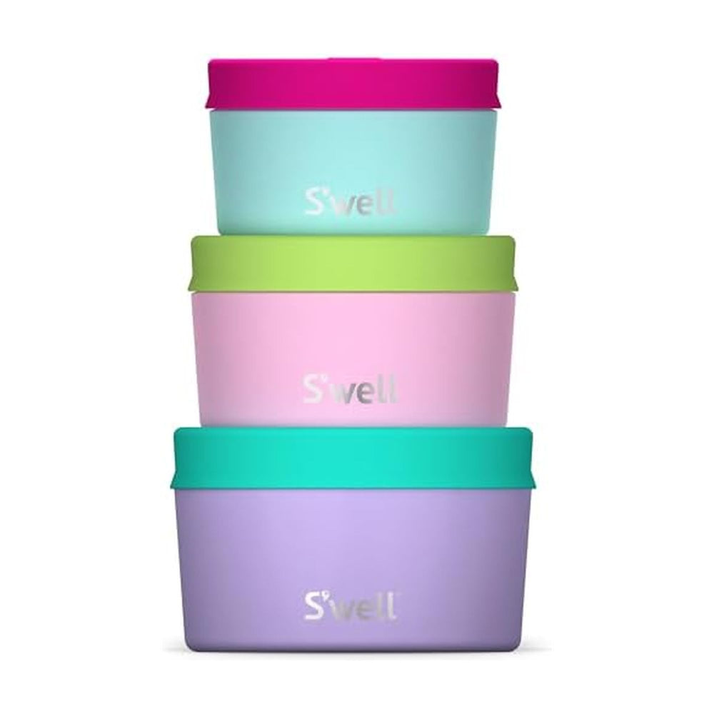 S'well boîte alimentaire face pastel montrant le design élégant et gain de place