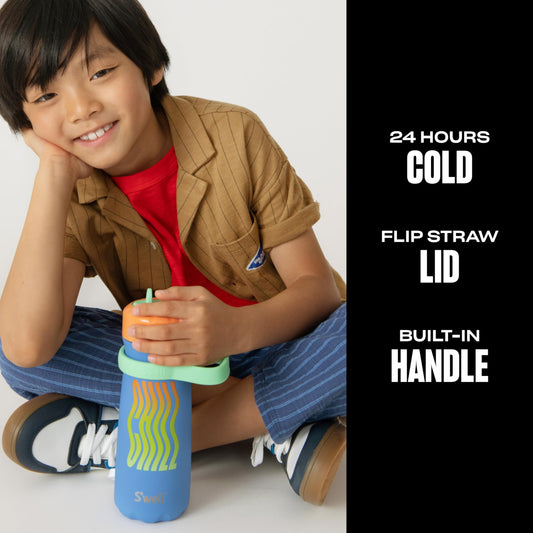 S'well Kids Traveler bouchon Flip Straw ouvert facilitant la boisson rapide