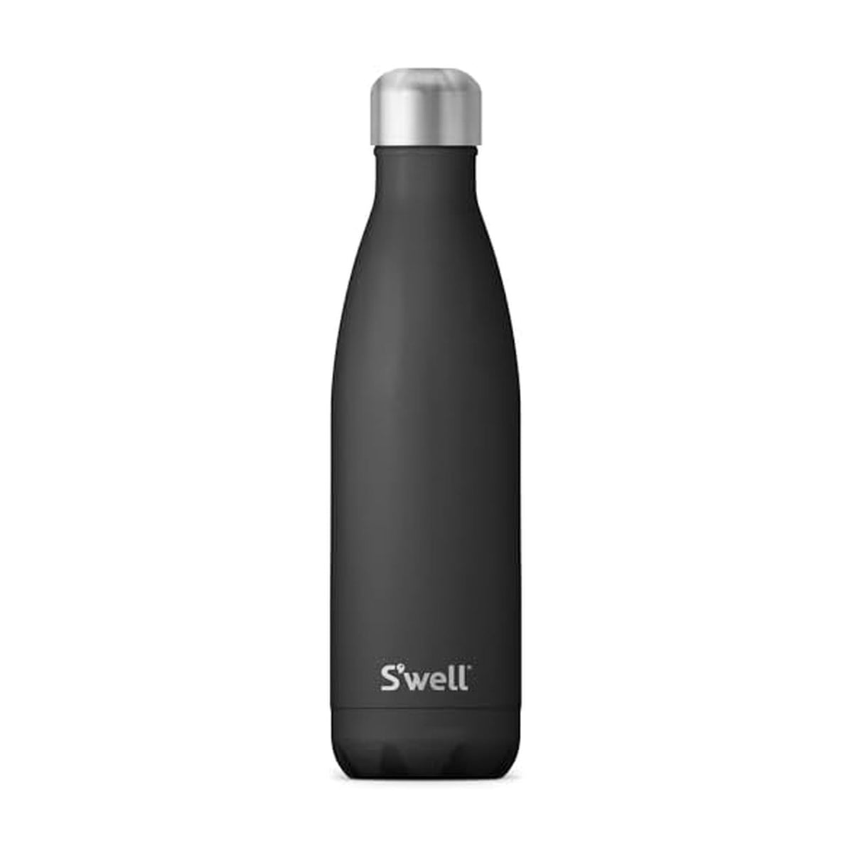 S'well vue avant Onyx Noir mettant en avant design élégant et maintien thermique