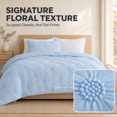 Swift Home gros plan des pintucks floraux offrant profondeur décorative