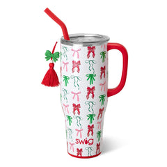 Swig Life gobelet 40oz face avant montrant l imprimé Ribbons and Bows et design attrayant