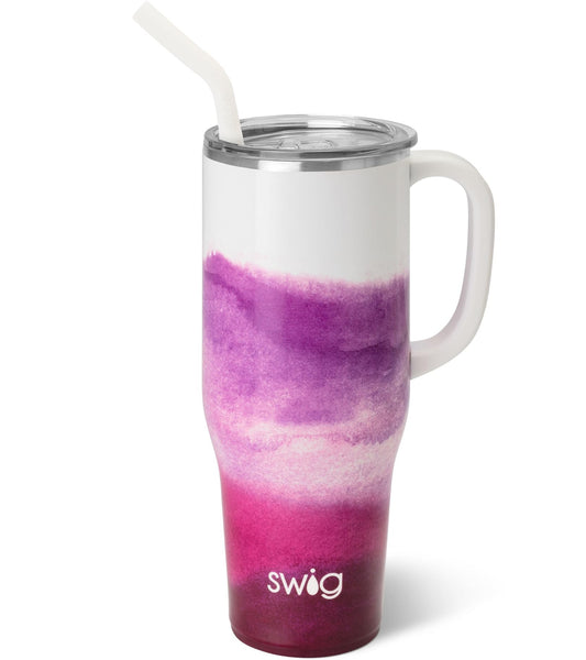 Swig Life vue avant du mug Amethyst montrant finition élégante et grande capacité