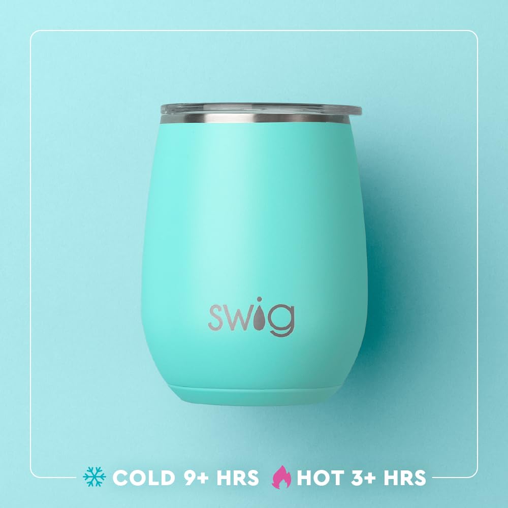 Swig Life gobelet Caliente avec couvercle en place, facile à boire sans éclaboussures