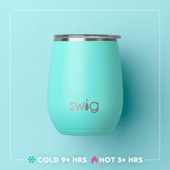 Swig Life gobelet Caliente avec couvercle en place, facile à boire sans éclaboussures