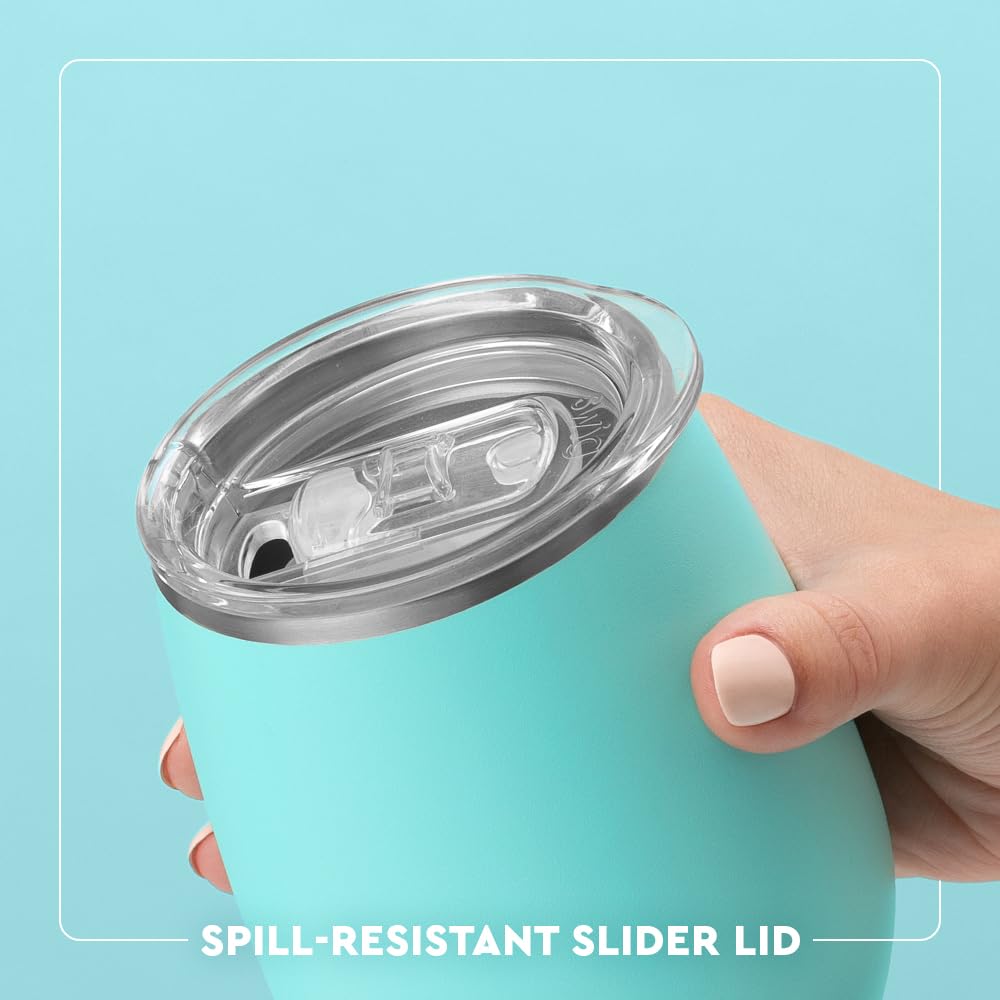 Swig Life comparaison de taille montrant la capacité 14oz et rangement pratique