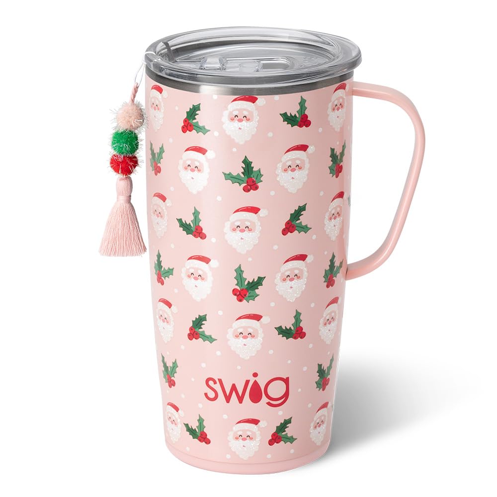 Swig Life vue de face du gobelet Holly Jolly montrant le design et la contenance