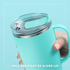 Swig Life intérieur avec glaçons illustrant capacité 18oz et remplissage facile