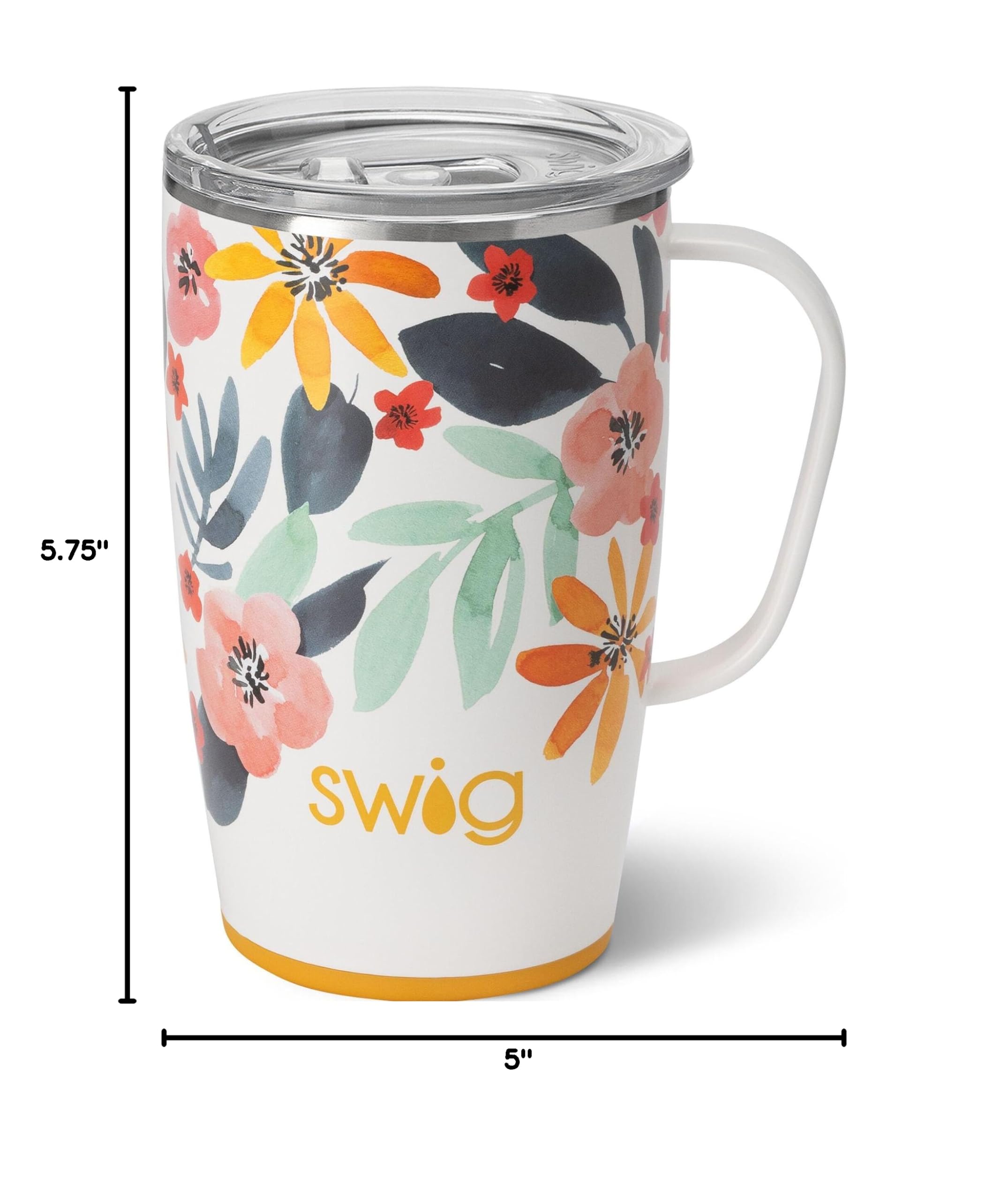 Swig Life posé sur nappe pique‑nique design Honey Meadow idéal pour sorties