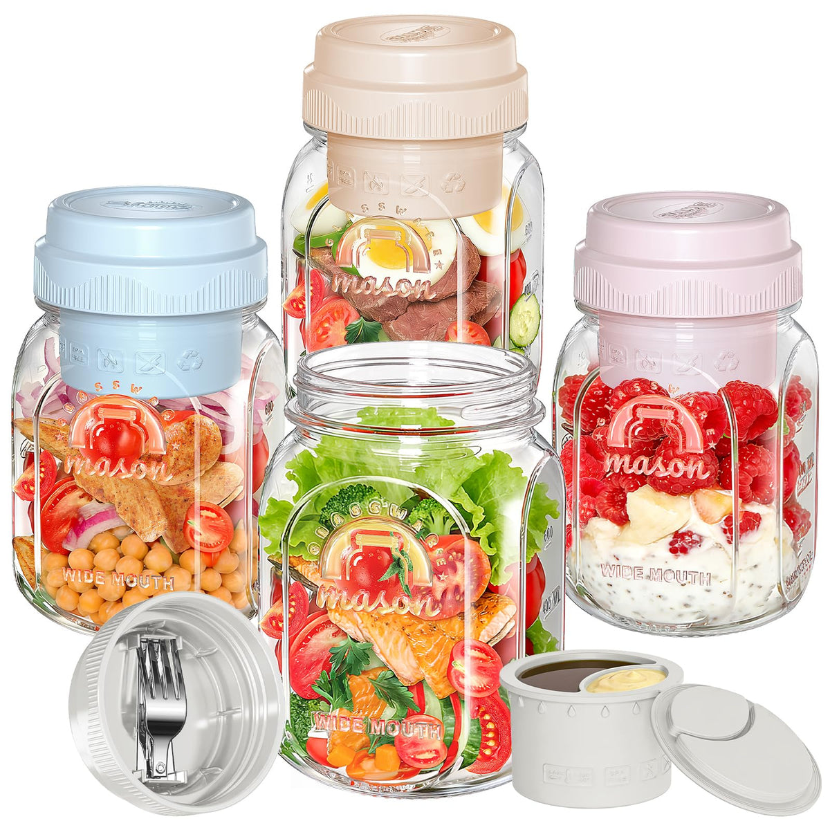 Syntic bocal verre avant montrant fermeture étanche et gain de place