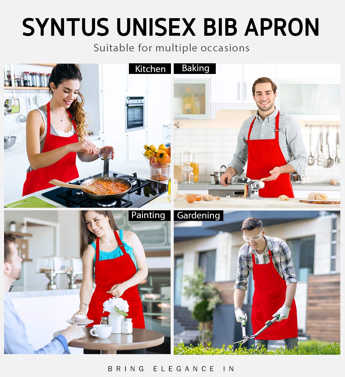 Syntus lot de 12 tabliers pratique pour équipes et événements