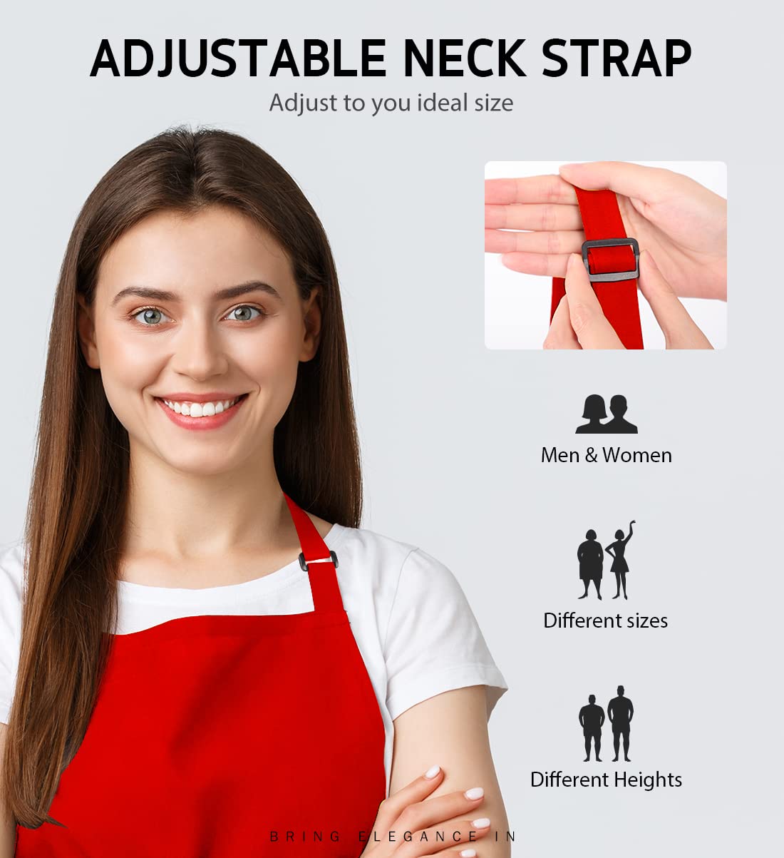 Syntus tablier détail tissu polyester résistant aux plis