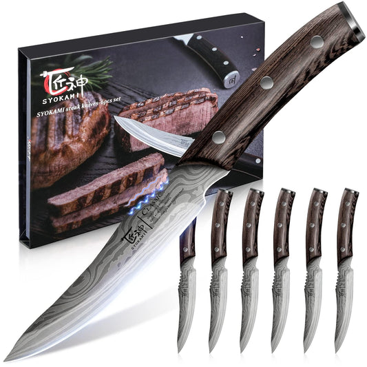 SYOKAMI couteau steak face avant montrant équilibre et finition