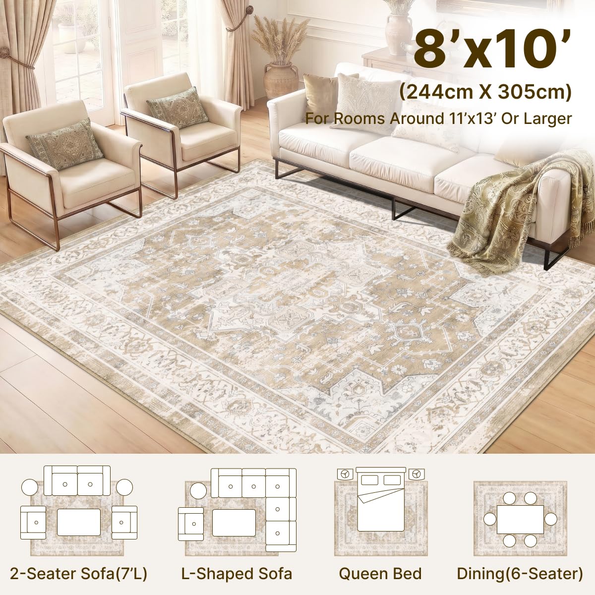 Syrlfar tapis sous table montrant l'échelle et l'ajustement parfait